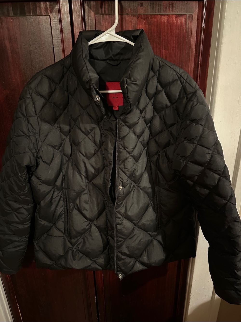 Guess Black Quilted Down Puff Jacket
